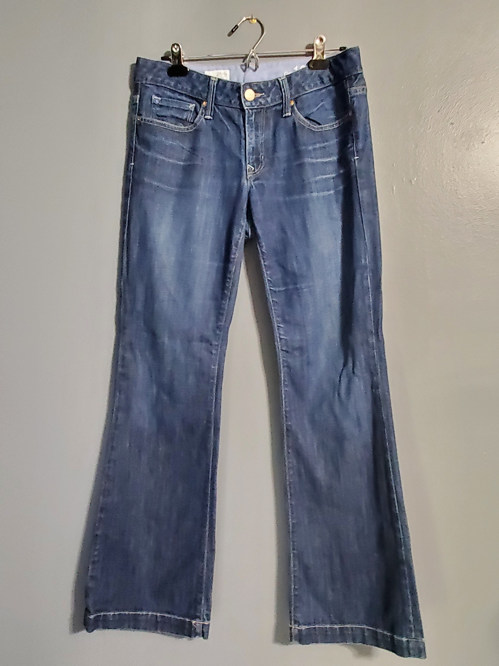 GAP Long & Lean Dark Blue Flare Jeans - Wide Leg Women's Size 28
